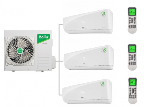 Мульти сплит система Ballu на 3 комнаты (21+27+50 кв.м) BSUI-FM