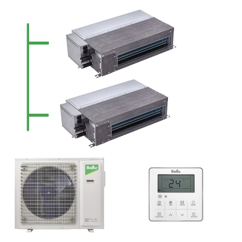 Мульти сплит система Ballu на 2 комнаты (20+25 кв.м) канальная Мульти сплит система Ballu на 2 комнаты (20+25 кв.м) канальная