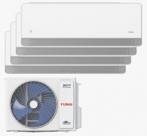 Мульти сплит-система Funai на 4 комнаты (25+25+25+25 кв.м.) серия KAGAMI White